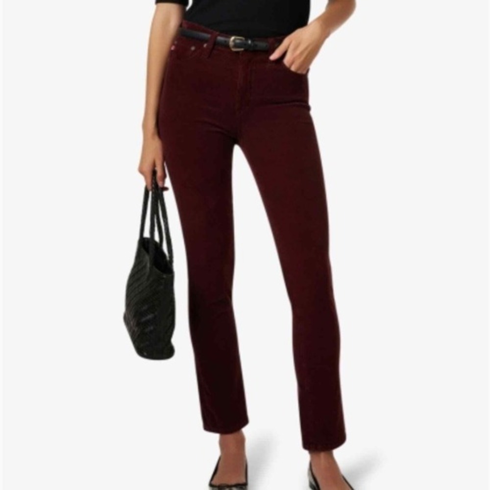 AG Adriano Goldschmied Burgundy Corduroy Legging Super Skinny Stretch Jeans 26